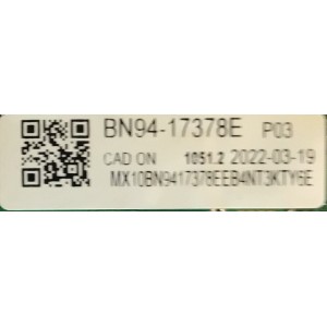 MAIN PARA SMART TV SAMSUNG QLED 4K RESOLUCIO (3840 x 2160) / NUMERO DE PARTE BN94-17378E / BN41-02989A / BN9417378E / 17378E / BN97-19316J / PANEL CY-QB085HGNV1H / DISPLAY BN96-52425A / BN9652425A / MODELO QN85Q60BAFXZA DA01